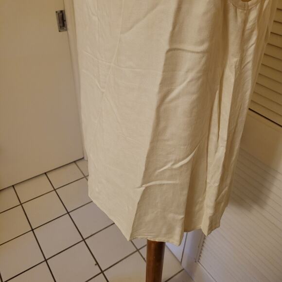 Embroidered Lace Yoke Cream Sleeveless Blouse Kensie Medium Boho Top - Picture 5 of 7